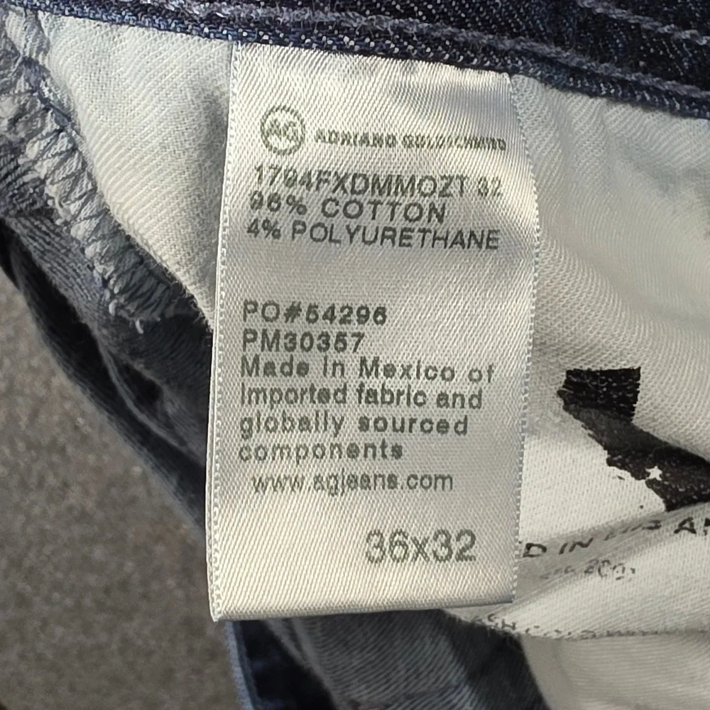 AG Adriano Goldschmied Jeans Mens 36x32 Everett Slim Straight Dark Wash Indigo